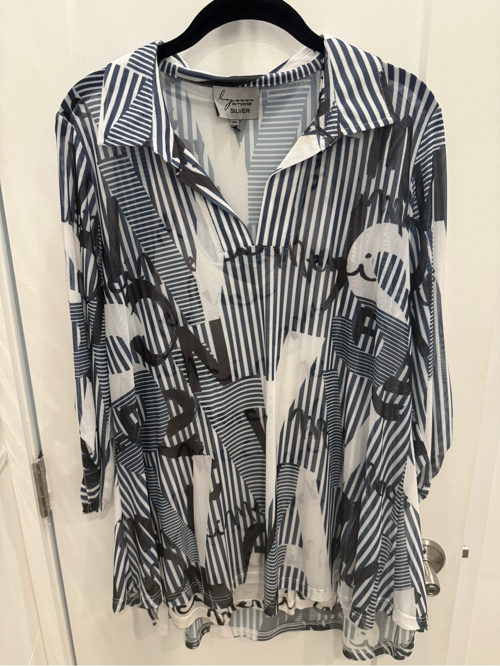 Silver Jeans Blue and White Striped Tunic Blouse with tank